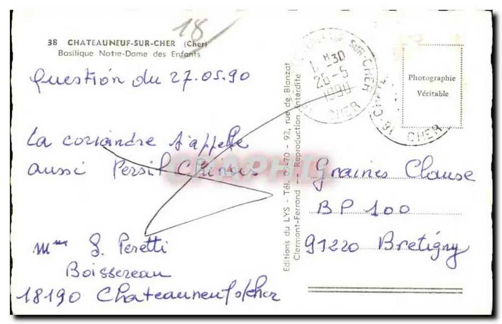 Castillo de Châteauneuf-sur-Cher — Basílica de Nuestra Señora de los Niños — Ediciones del LYS - Reverso