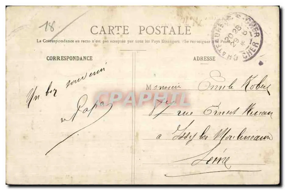 Châteauneuf-sur-Cher — Die Basilika Notre-Dame des Enfants — Verlag A.G. - Rückseite