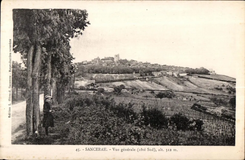 Sancerre - Ogólny widok (strona południowa), wys. 312 m. — Wydawnictwo L. Héraud - Awers