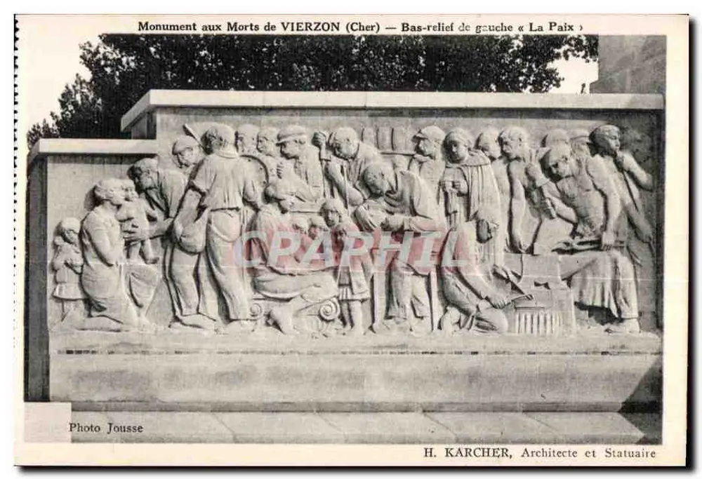 Monumento a los Caídos de VIERZON (Cher) — Relieve izquierdo « La Paz » — Foto Jousse - Anverso
