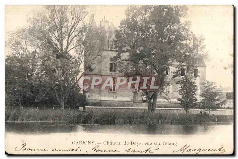 Garigny — Schloss Doys, Blick auf den See — Margueiide - Vorderseite
