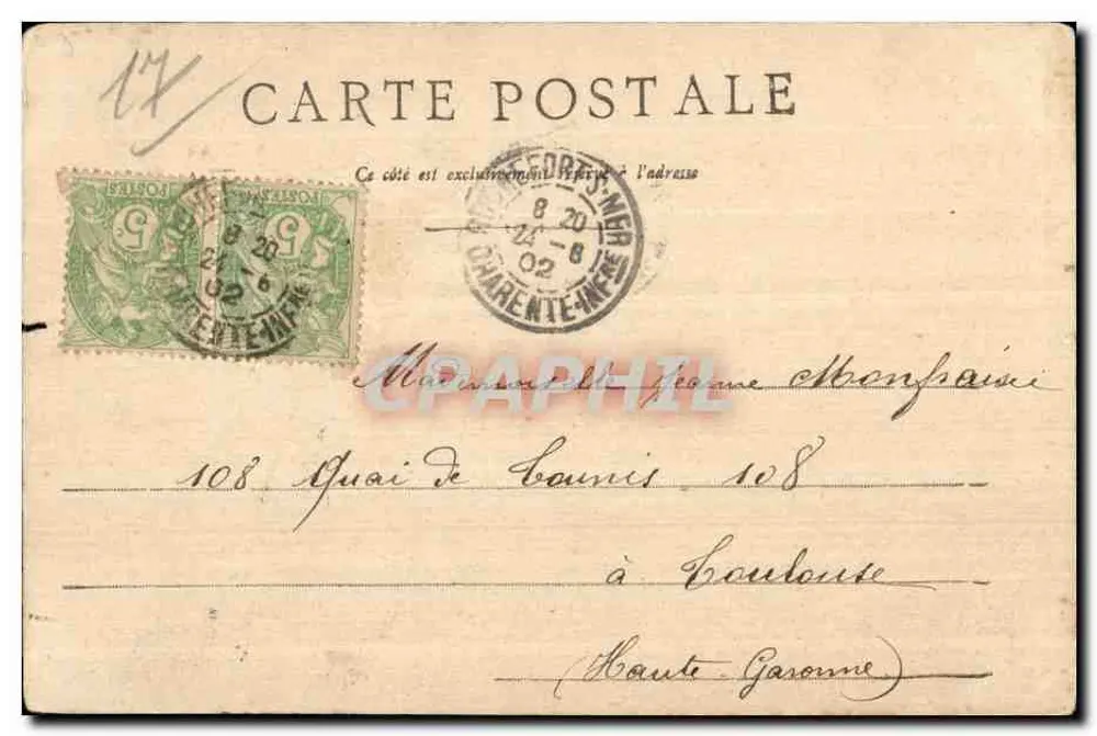 Rochefort-sur-Mer — Cours Roy-Bry und Cours d'Ablois — F.A. 2483 - Rückseite