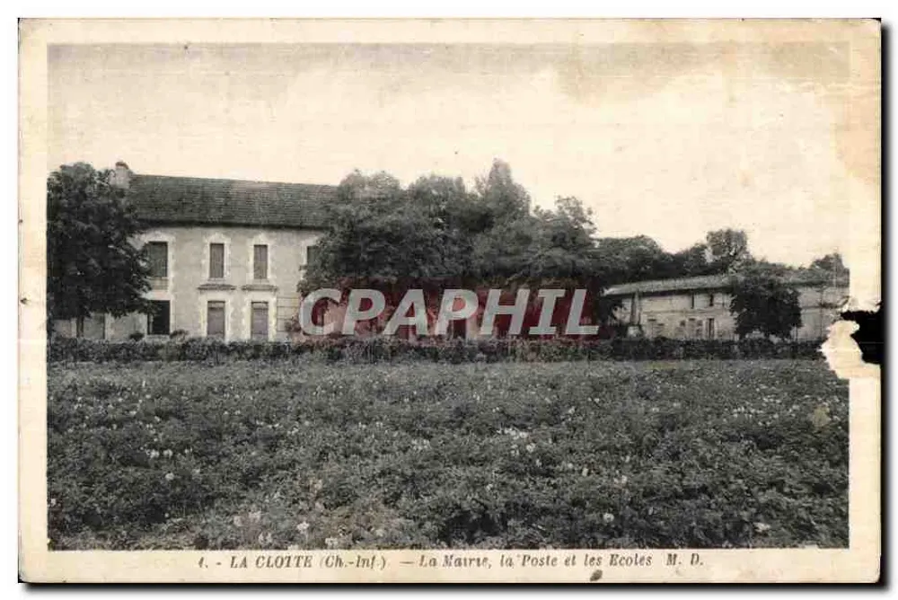 La Cloite (Ch.-Inf.) — La Mairie, la Poste et les Écoles — M. D. - Recto