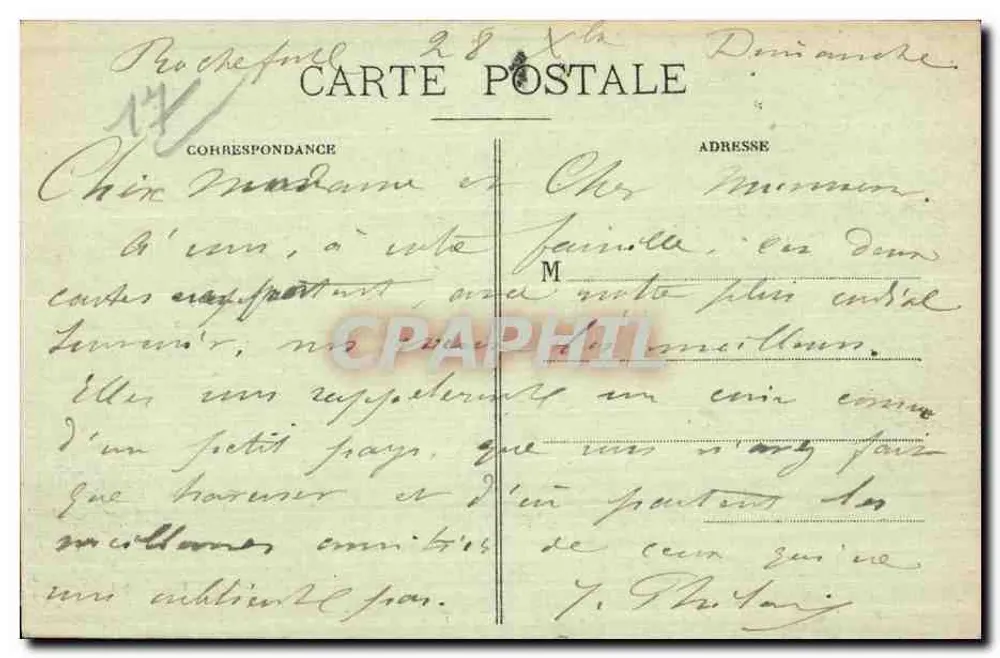Rochefort-sur-Mer — Posto, Telegrafe, Telefone — Fototipia Marcel Dalbey, Bordoneaux - Verso