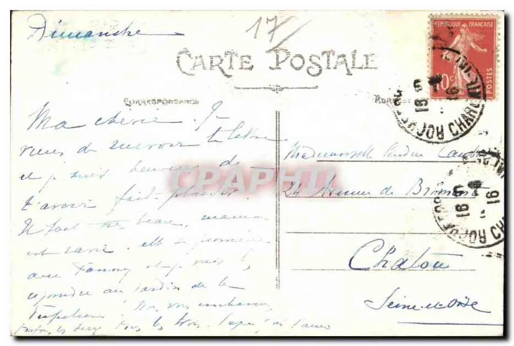 Rochefort-sur-Mer — Prefeitura Marítima — Coleção Ch. Giambiasi - Verso