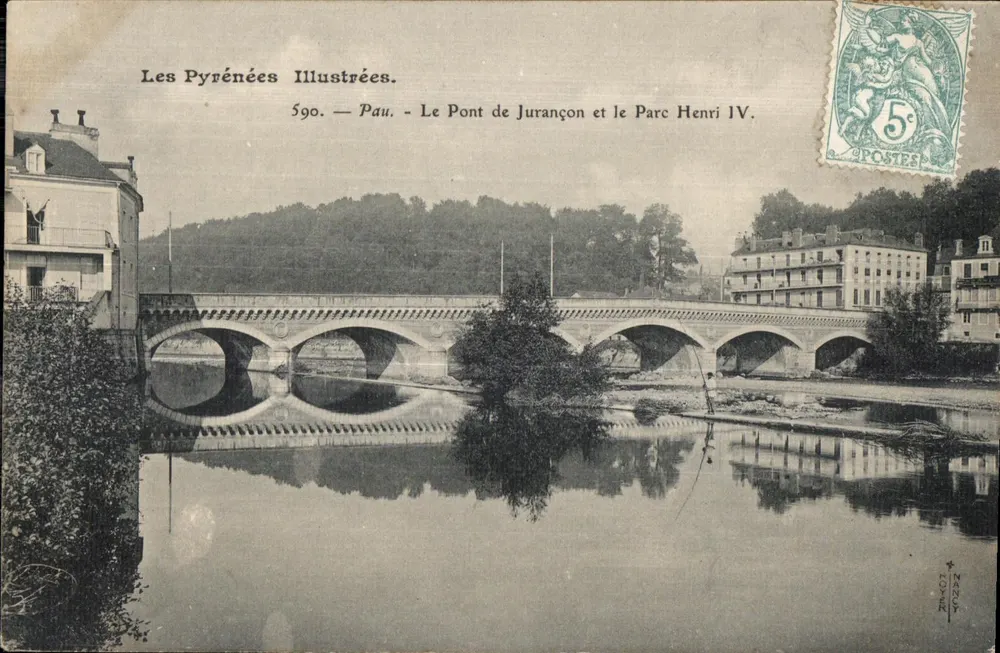 Pau — Die Brücke von Jurançon und der Park Henri IV — Les Pyrénées Illustrées, n° 590 - Vorderseite