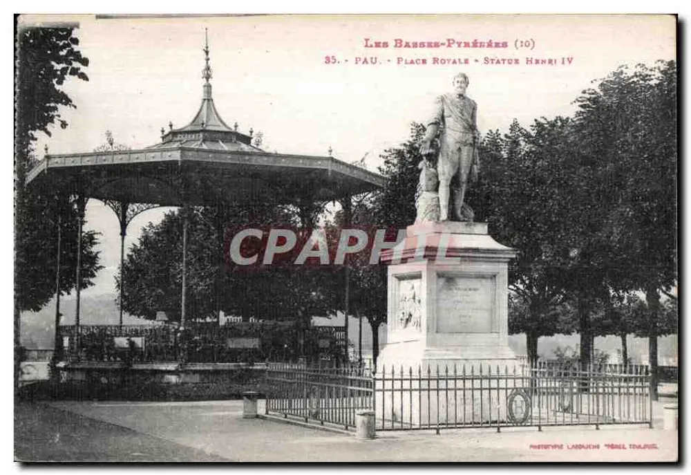 Pau - Praça Real - Estátua de Henrique IV - Frente
