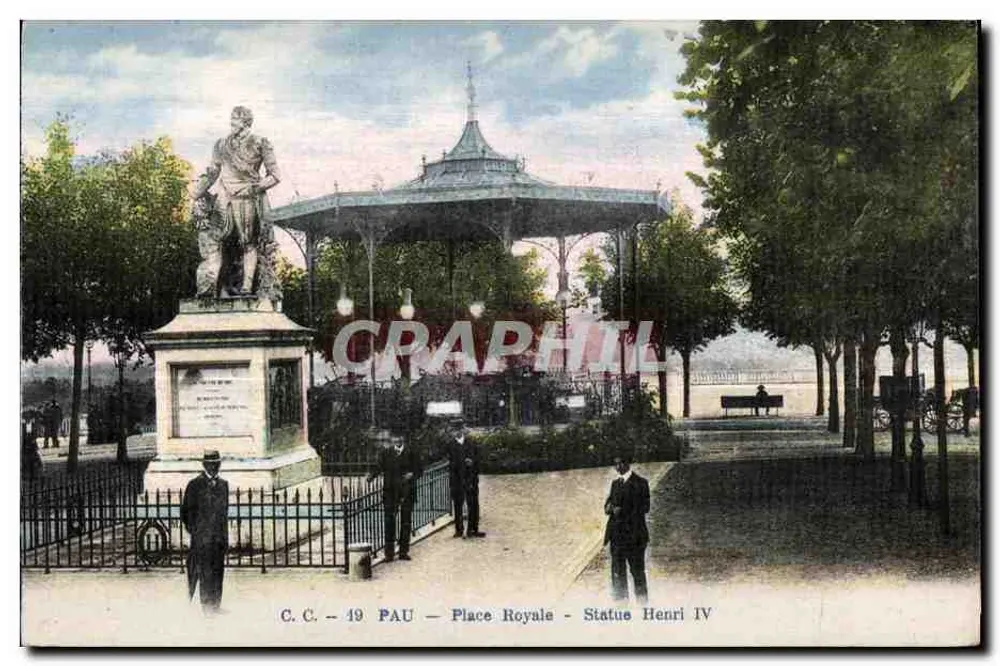 Pau - Praça Real - Estátua de Henrique IV — C.C. 19 - Frente