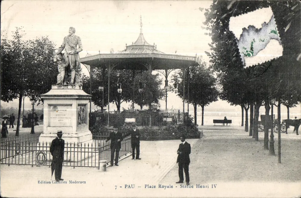 Pau - Praça Real - Estátua de Henrique IV — Edição Galeries Modernes, n°7 - Frente