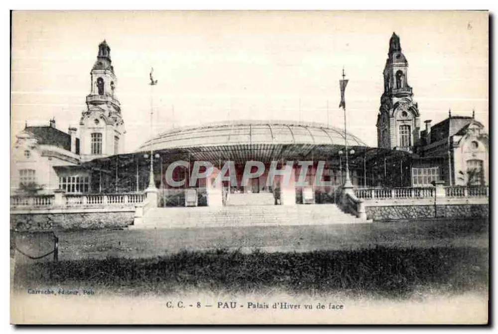 Pau - Palácio de Inverno visto de frente — C.C. - 8 — editor Carrsche, Pob - Frente