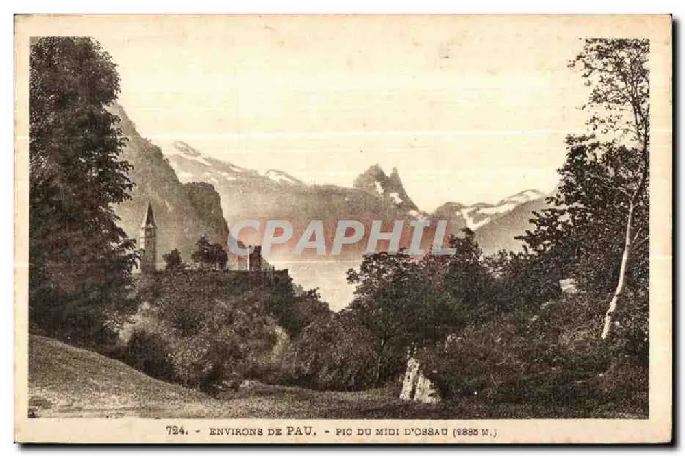 Arredores de Pau — Pic du Midi d'Ossau (2885 m.) — 724 - Frente