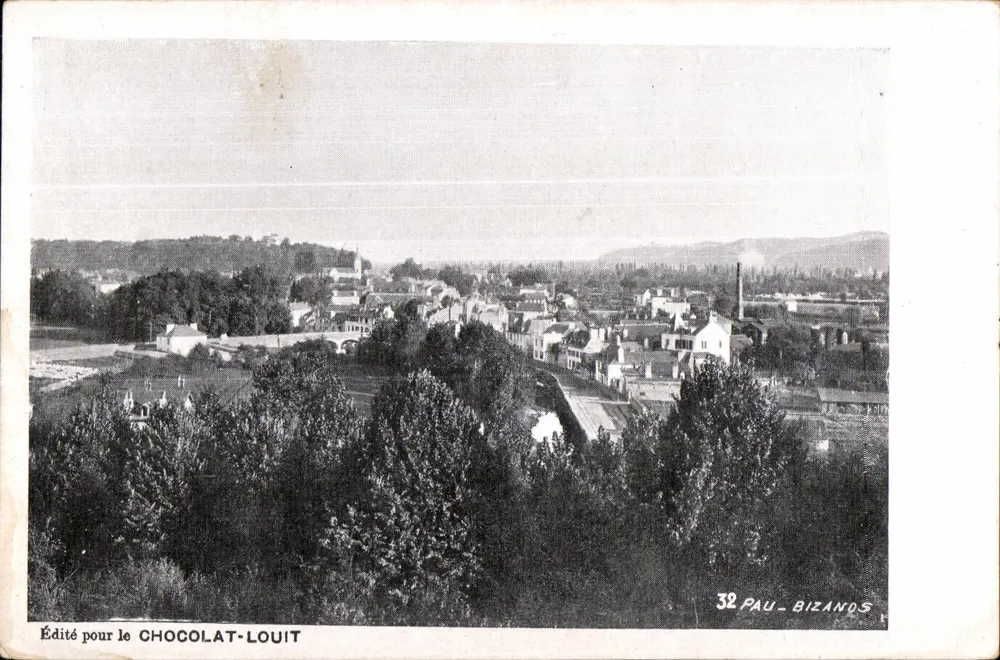 Pau-Bizanos — Panoramablick — für Chocolat-Louit veröffentlicht, Nr. 32 - Vorderseite