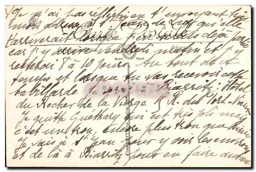 Hendaye — Die Kirche in Richtung Strand und Cap Figuier — LL, n°83 - Rückseite
