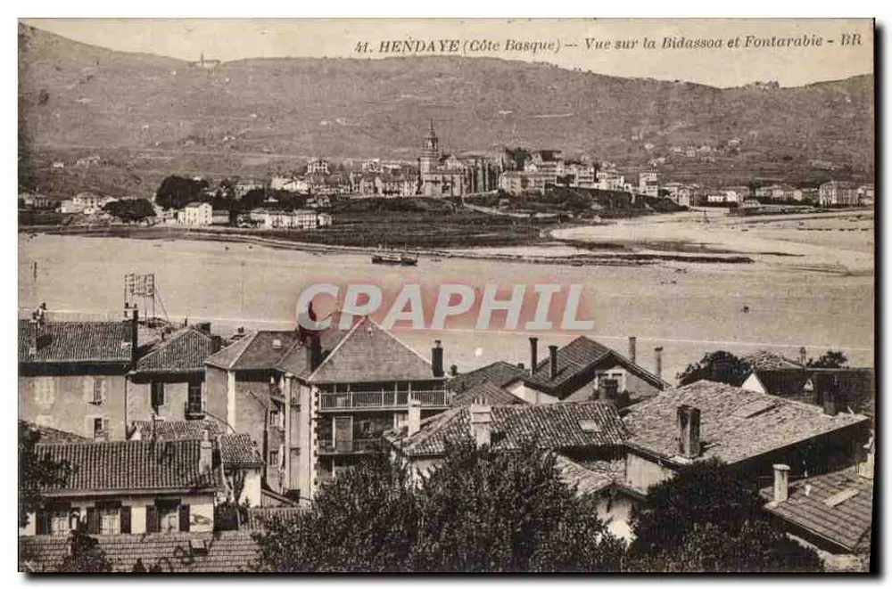 Hendaye (Côte Basque) — Blick auf die Bidassoa und Fontarabie — BR - Vorderseite