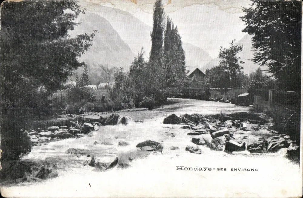 Hendaye i jej okolice — widok rzeki — E. Moquin & P. Padovani, Melun - Awers