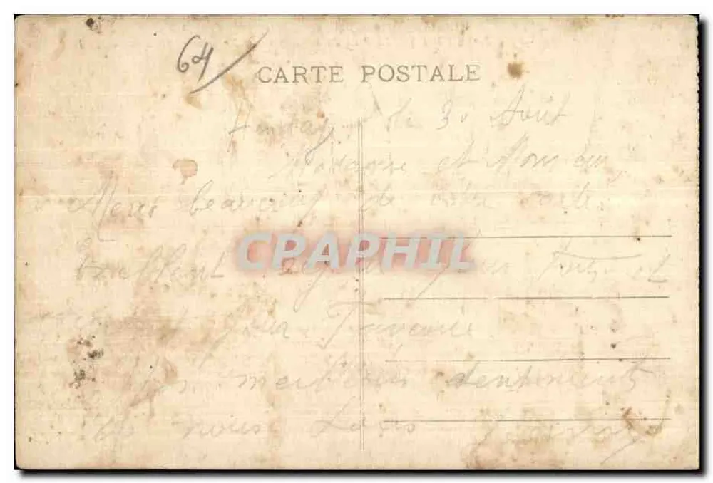 Hendaye (B.P.) — Der Platz des Entladens und Fontarabie (Spanien) — Phototypie Marcel Delboy, Bordeaux - Rückseite