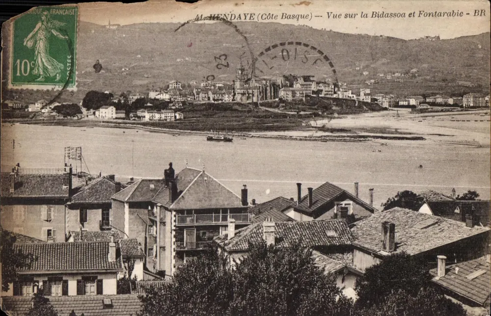 Nendayé (Côte Basque) — Blick auf die Bidassoa und Fontarabie — BR - Vorderseite