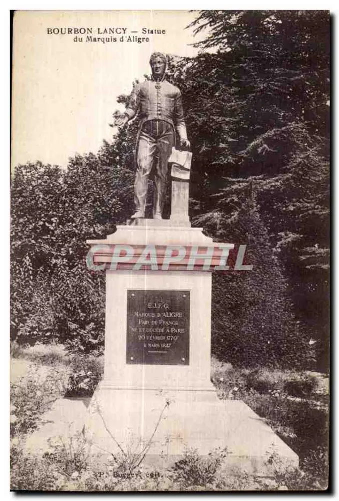 Statua del Marchese d'Aligre — Bourbon Lancy — Editore P. Borget, n° 41 - Recto