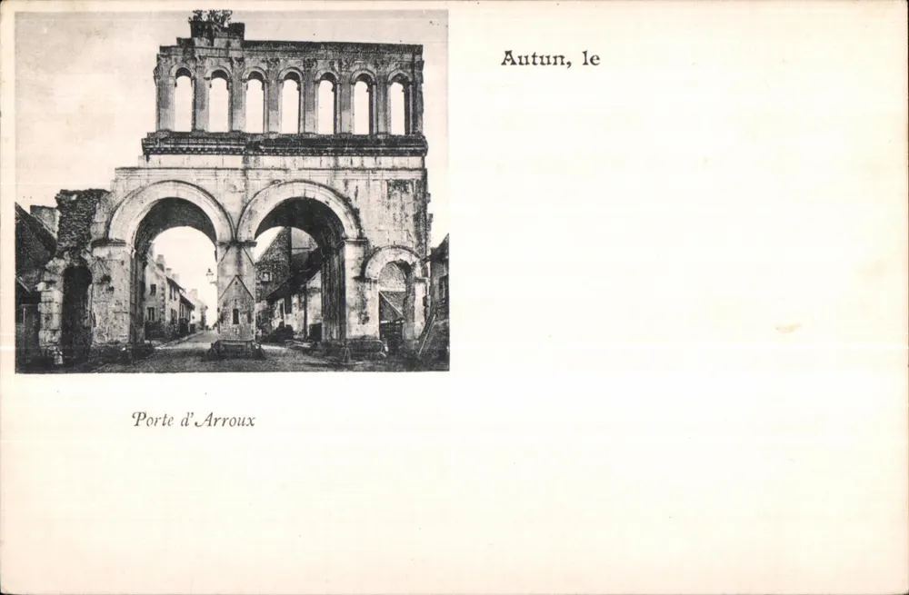 Autun, a Porta de Arroux — Ruínas romanas — editor não identificado - Frente