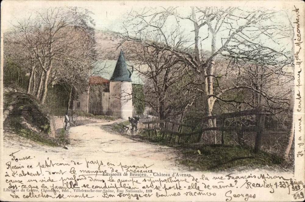 Environs de Beaujeu — Château d'Avenas — Librairie du Centre, Chambon, édit. - Frente