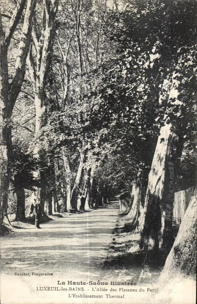 LUXEUIL-LES-BAINS — Die Allee der Platanen im Park — Das Thermalbad — Reuchet, Fougerolles - Vorderseite