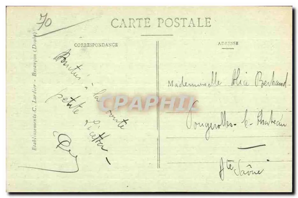 LUXEUIL-LES-BAINS — Um canto do Parque — Editor C.L.B. n°46 - Verso