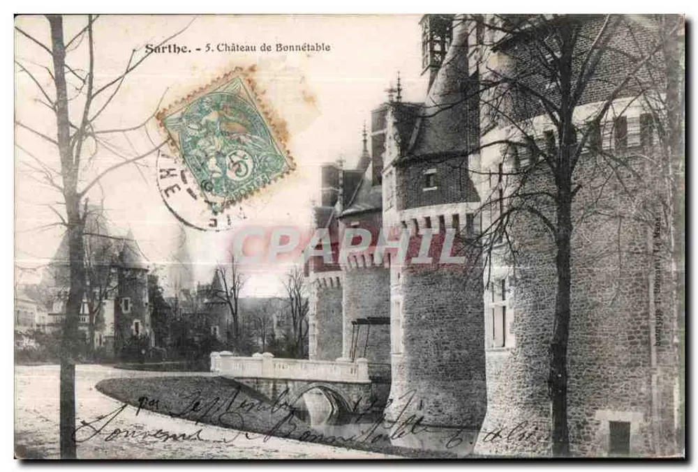 Sarthe - Castelo de Bonnétable — editor: A. L. Lecomte, n°5 - Frente
