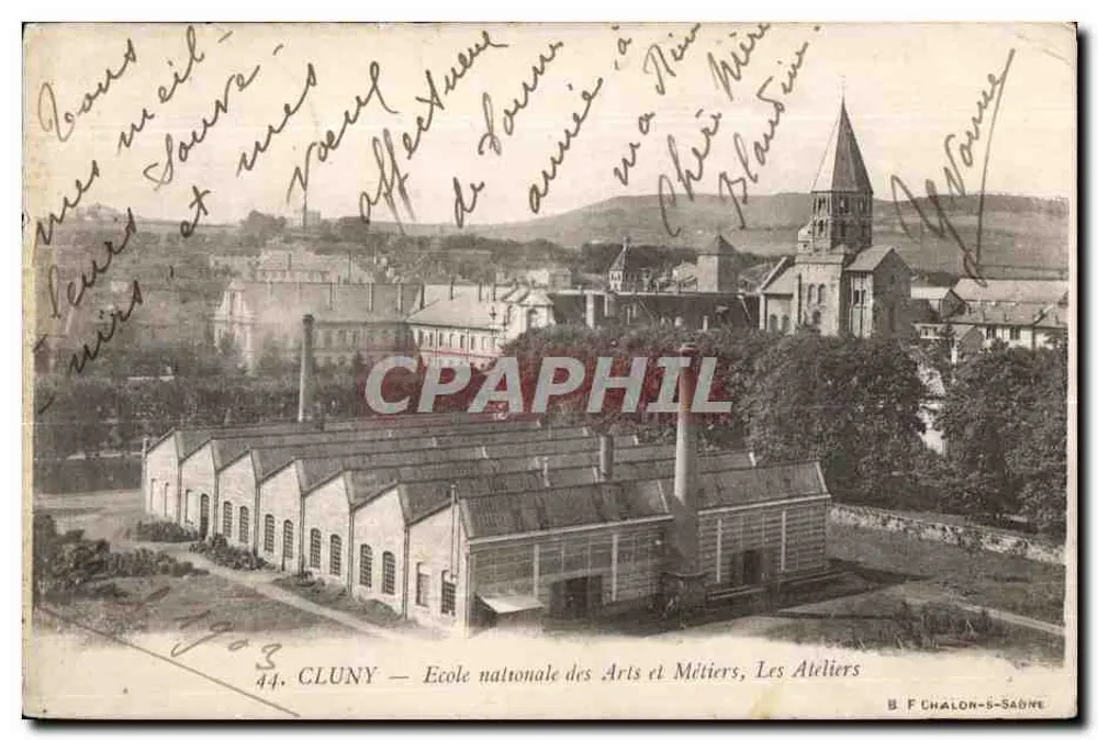 Cluny — Nationale Schule für Künste und Handwerke, Die Werkstätten — B. F. Chalon-Saône - Vorderseite