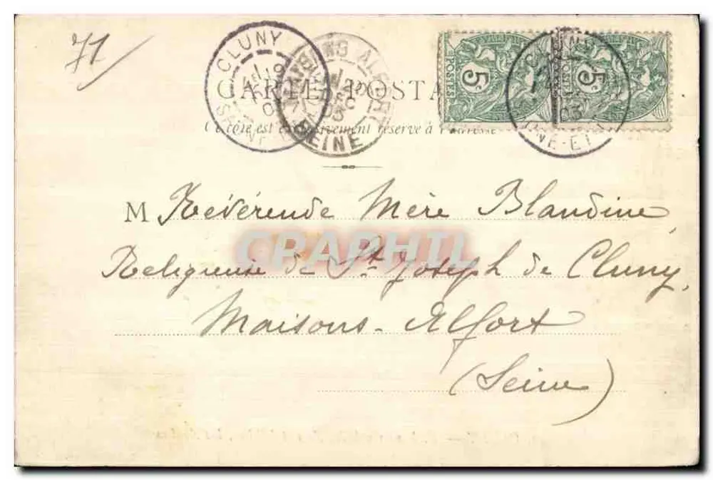 Cluny — Nationale Schule für Künste und Handwerke, Die Werkstätten — B. F. Chalon-Saône - Rückseite