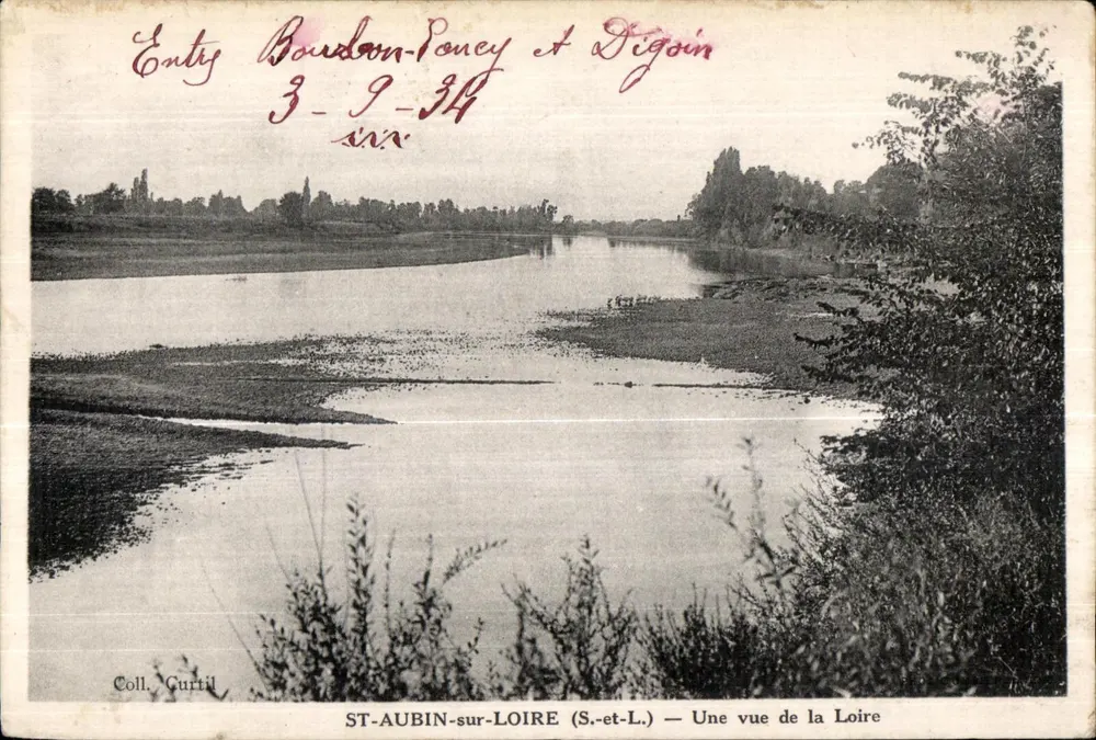 ST-AUBIN-sur-LOIRE (S.-et-L.) — Eine Ansicht der Loire — Coll. Curttil - Vorderseite