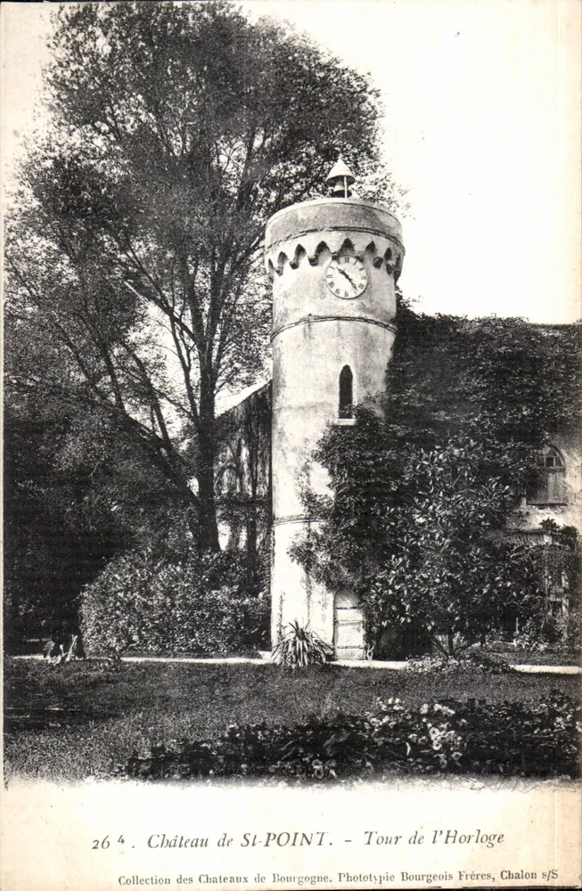 Schloss St-POINT — Uhrenturm — Phototypie Bourgeois Frères, Chalon s/s - Vorderseite