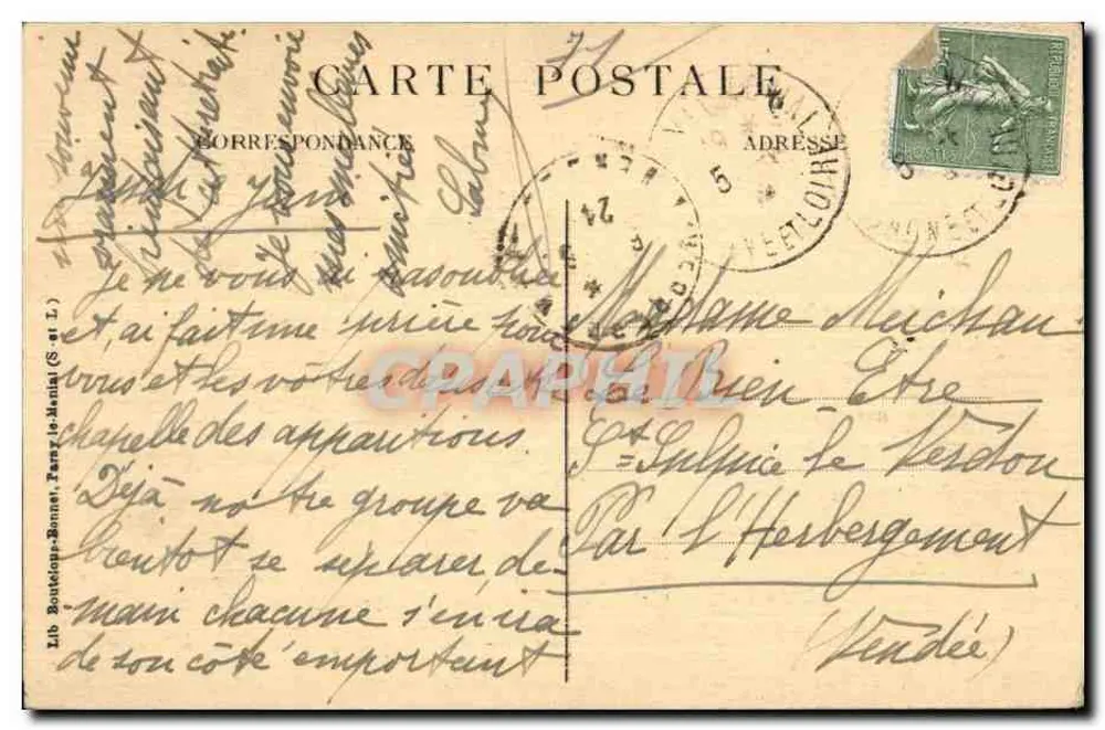 Paray-le-Monial — Innenansicht der Kapelle der Erscheinungen — Lib. Boutignole-Bonnat - Rückseite