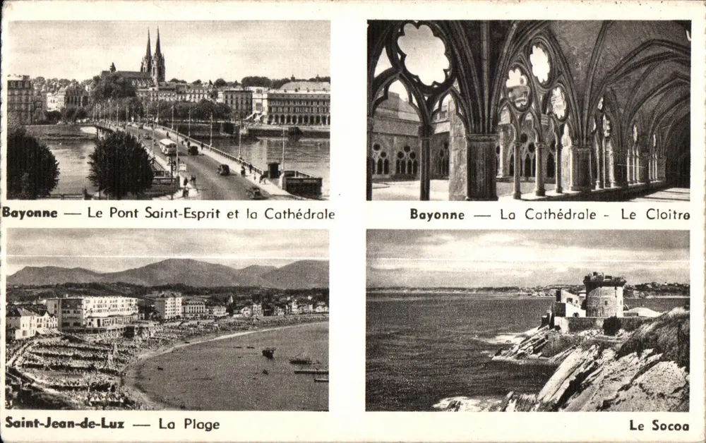 Bayonne — Der Pont Saint-Espirit und die Kathedrale — Die Kathedrale — Der Cloister — Saint-Jean-de-Luz — Die Strände — Der Soccoa — Basque-Küste — Der Fondango — Basque-Tanz - Vorderseite