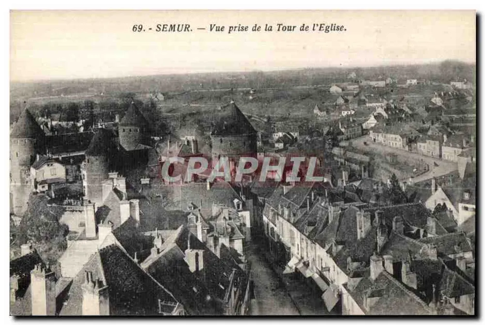 Semur — Ansicht vom Turm der Kirche — Librairie Clerc Darcy - Semur - Vorderseite