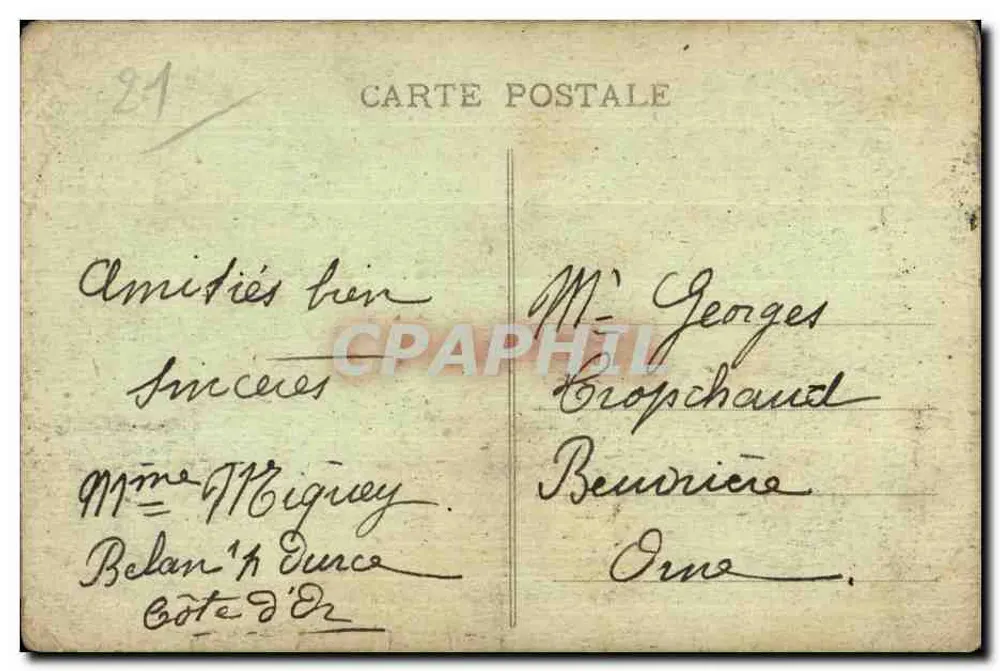 Belan-sur-Ouche (Côte d'Or) — Le Château — Éditeur : Le cadet d'Or, Belan-sur-Ouche - Verso
