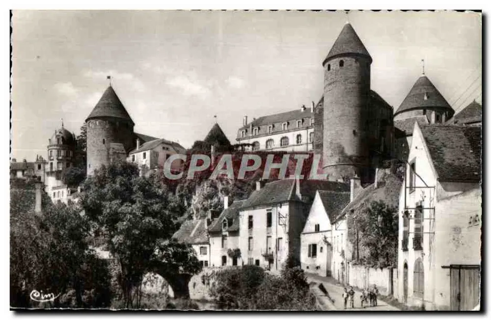 Semur-en-Auxois — Ufer des Armagnon-Flusses und der Donjon — Comlier Imp. (S.-et-L.) - Vorderseite