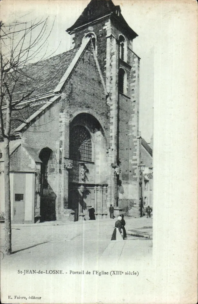 St-Jean-de-Losne - Ansicht des Kirchentors (13. Jahrhundert) — E. Faiivre, Verlag - Vorderseite