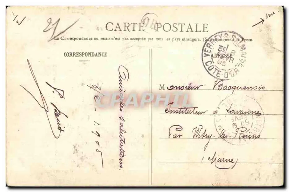 Umgebung von Dijon - Das Erwachen Napoleons, von Rude - FIXIN - n°39 - Rückseite