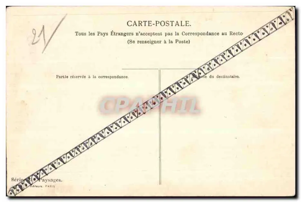 Kühe im Fluss — (L. Ognon) — Verleger Paris, Serie Landschaften - Rückseite