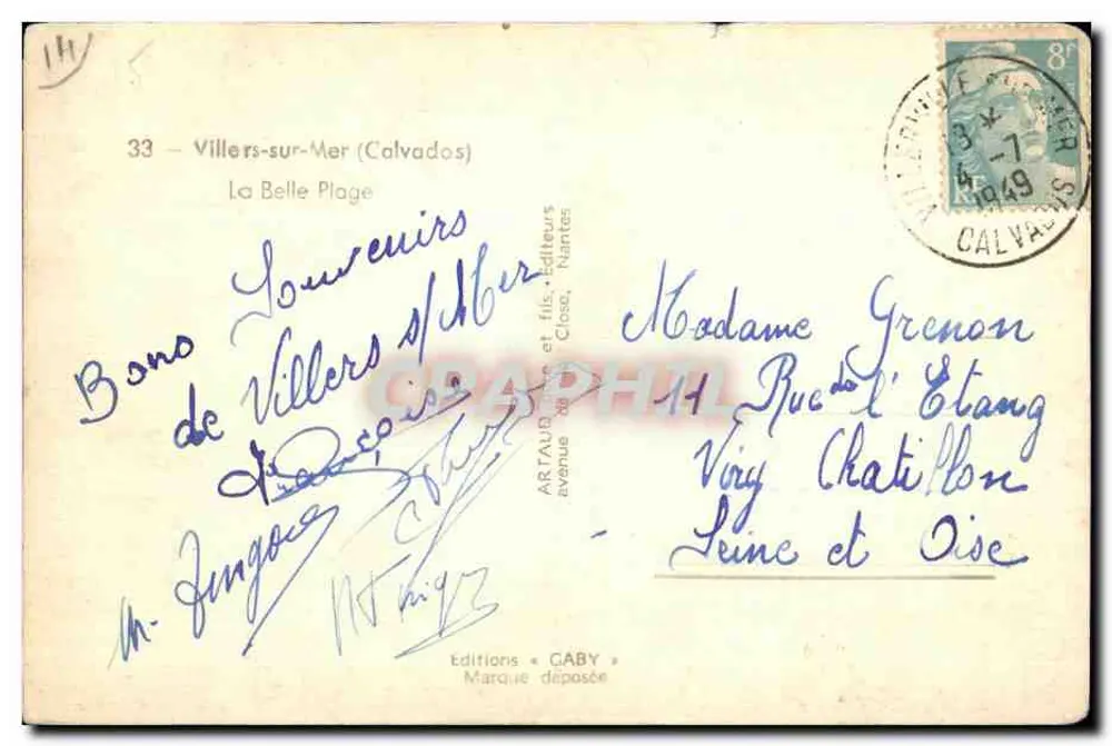 Villers-sur-Mer — Die Schöne Bucht — Éditions Gaby - Rückseite