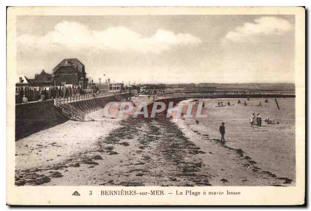 Bernières-sur-Mer — A Praia com maré baixa — Edição Mazen - Frente