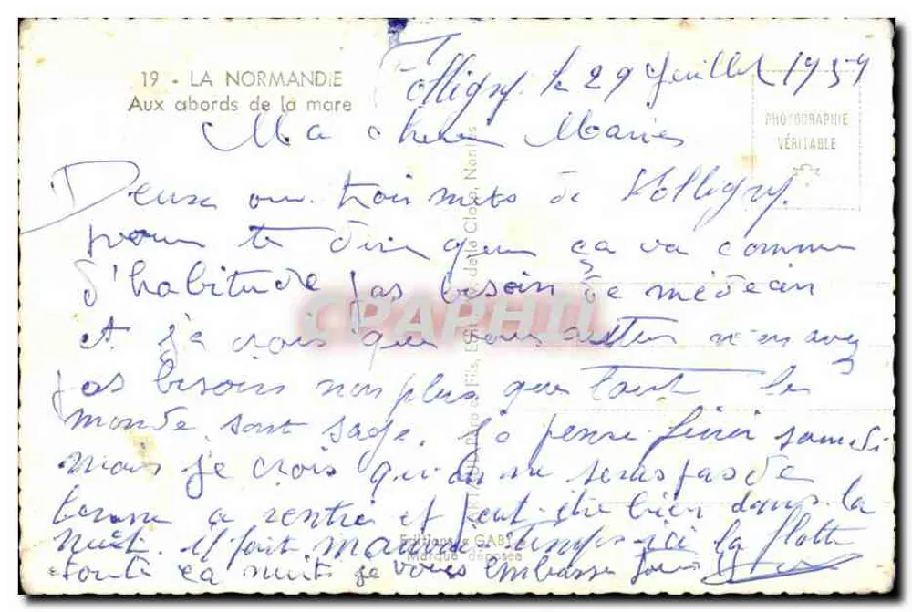 Vétligny — Às margens da lagoa — Gaby - Verso