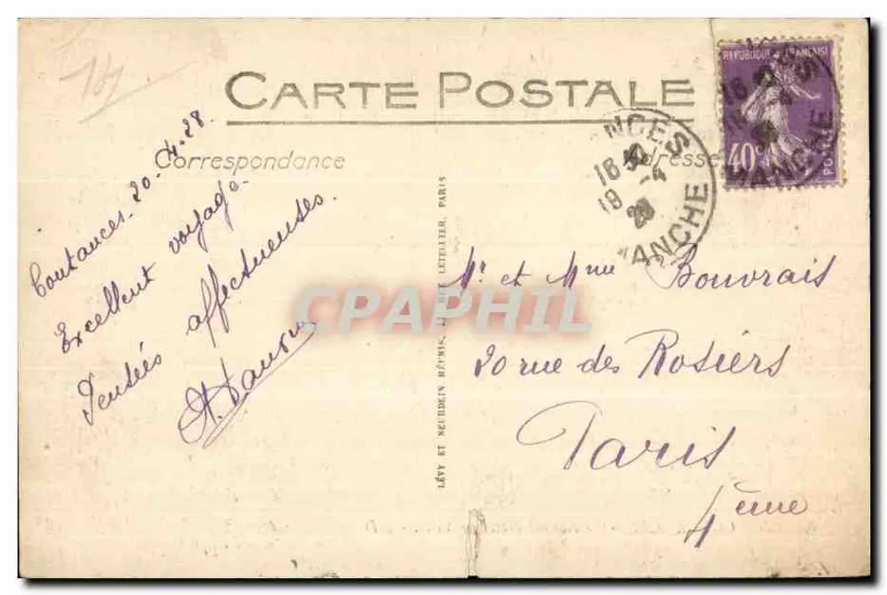 Coutances - Le Nouvel Hôtel de Ville — éditeur Lévy et Neudien, n° 155 - Rückseite