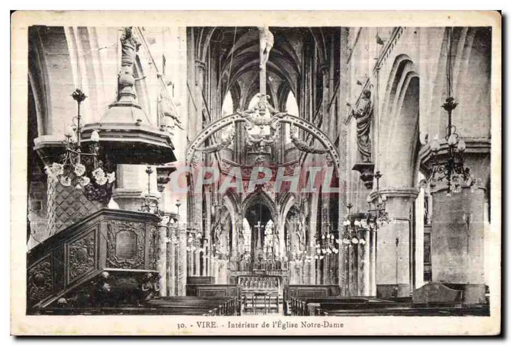 Vire - Interior da Igreja Nossa Senhora — Edição La Cigogne, Desaville - Frente