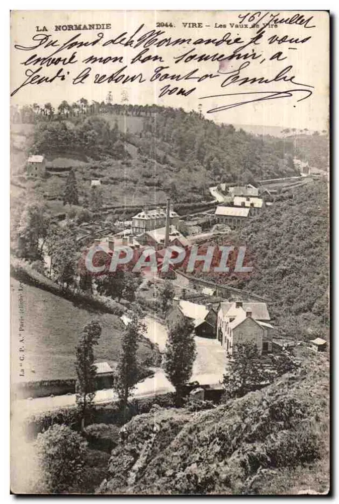 Les Vaux-de-Vire — A Normandia — Bilhete postal antigo Paris (série 2944) - Frente