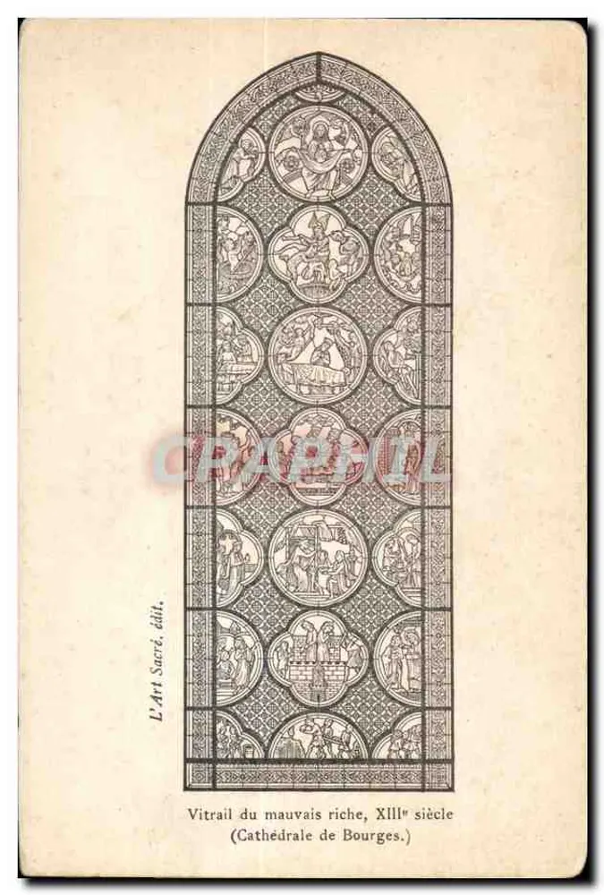 Stichglas des Reichen, 13. Jahrhundert — Kathedrale von Bourges — Sacred Art, Verlag - Vorderseite