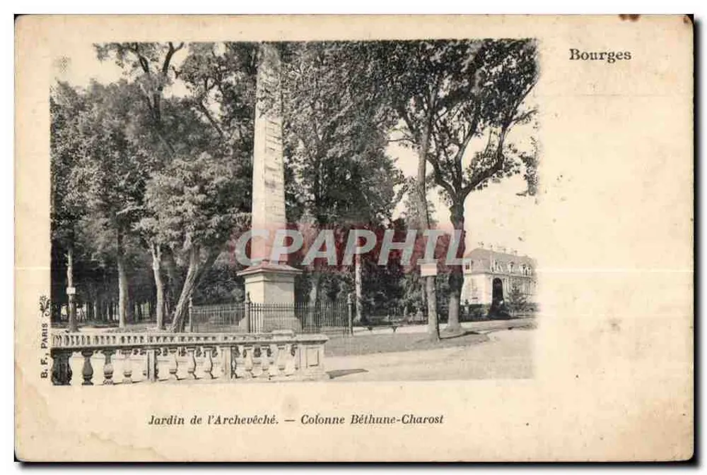 Jardín del Arzobispado — Columna Béthune-Charost — Bourges - Anverso