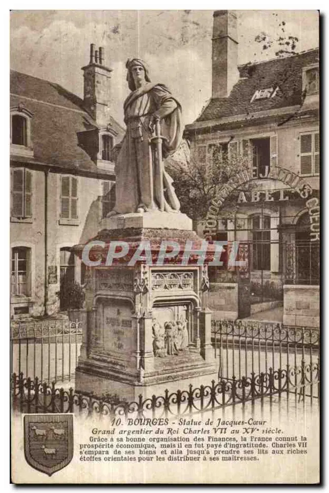 Bourges - Statue von Jacques-Cœur — Großmeister der Finanzen des Königs Charles VII im 15. Jahrhundert - Vorderseite