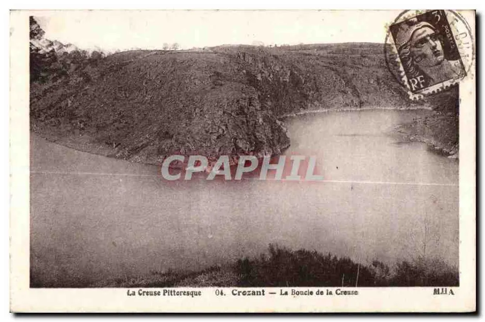 La Creuse Pitoresca — 04. Crozant — A Curva da Creuse — editor MLIA - Frente