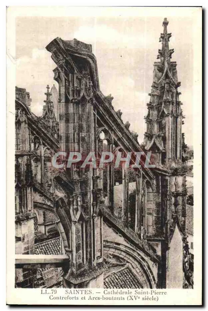Saintes — Kathedrale Saint-Pierre, Strebwerke und Flachwerke (15. Jahrhundert) — LL.79 - Vorderseite
